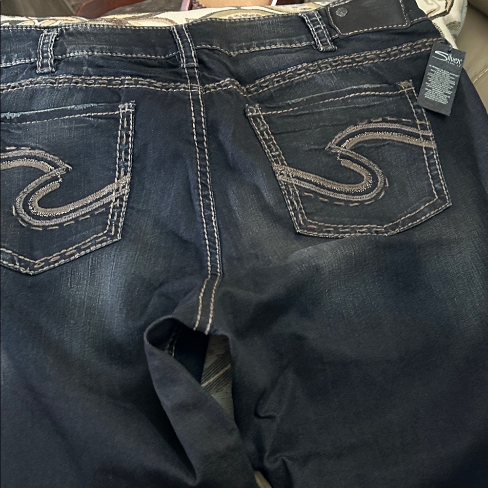 Silver Jeans Dark Indigo  Jeans with Contrast Stitching